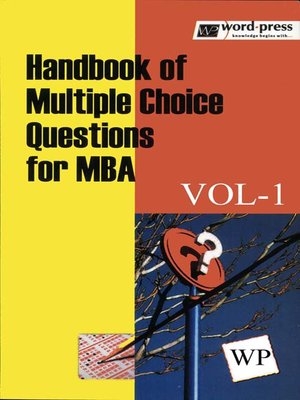 cover image of Handbook of Multiple Choice Questions for MBA, Volume 1